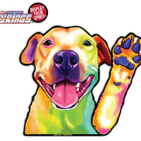 Pitbull Watercolor Waving Dog WiperTags