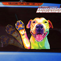 Pitbull Watercolor Waving Dog WiperTags