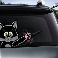 Mystic black waving kitten WiperTags attach to rear wipers